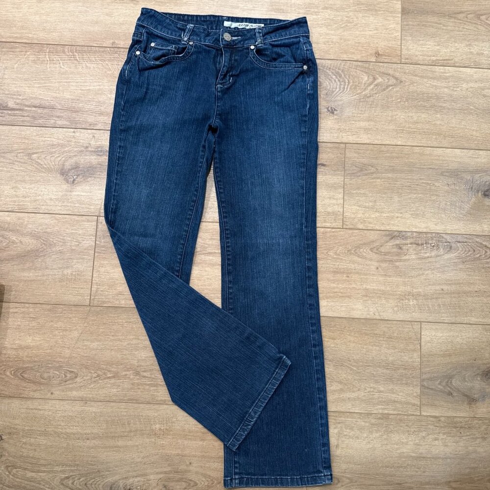 DKNY Jeans Womens East Village Dark Blue Cotton Spandex Jeans Straight Leg Sz 8